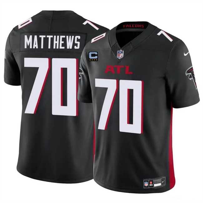 Men & Women & Youth Atlanta Falcons #70 Jake Matthews Black 2024 F.U.S.E With 4-Star C Patch Vapor Untouchable Limited Stitched Jersey